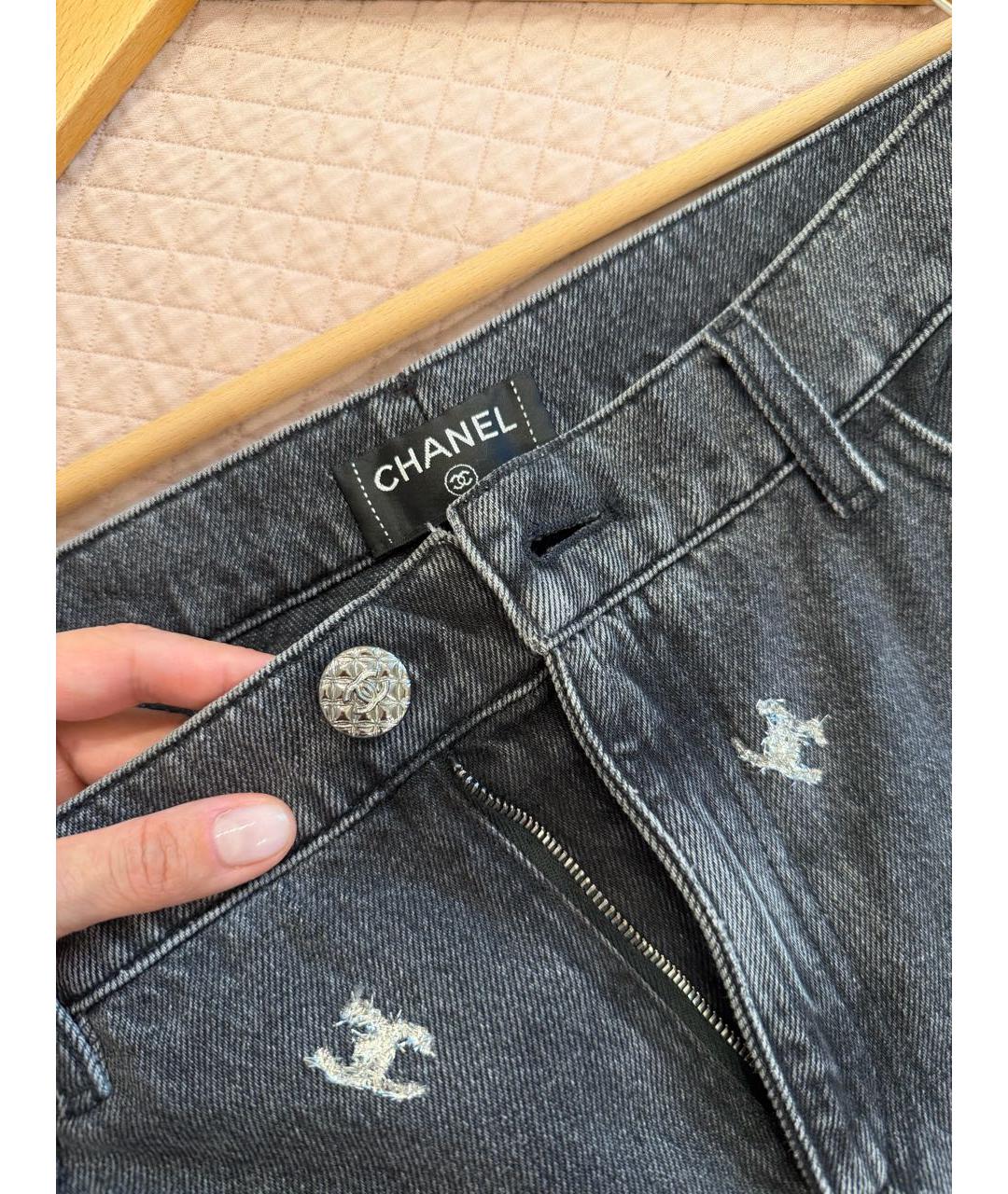 CHANEL Серые прямые джинсы, фото 4