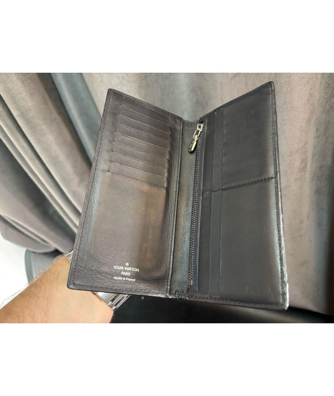 LOUIS VUITTON Темно-синий кожаный кошелек, фото 3