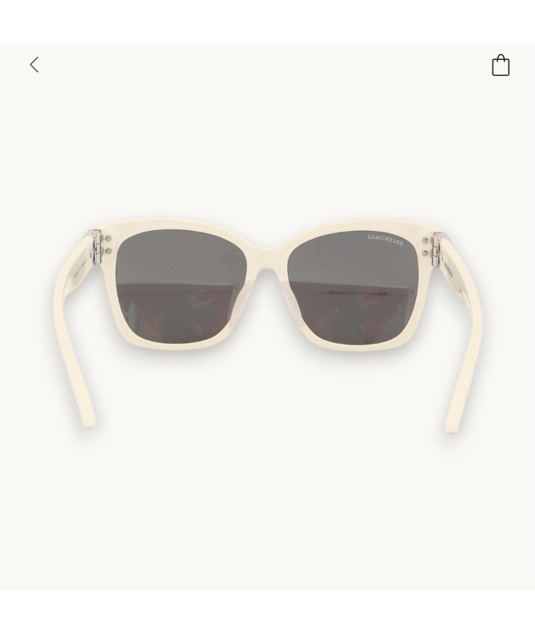 BALENCIAGA Белые пластиковые солнцезащитные очки, фото 6