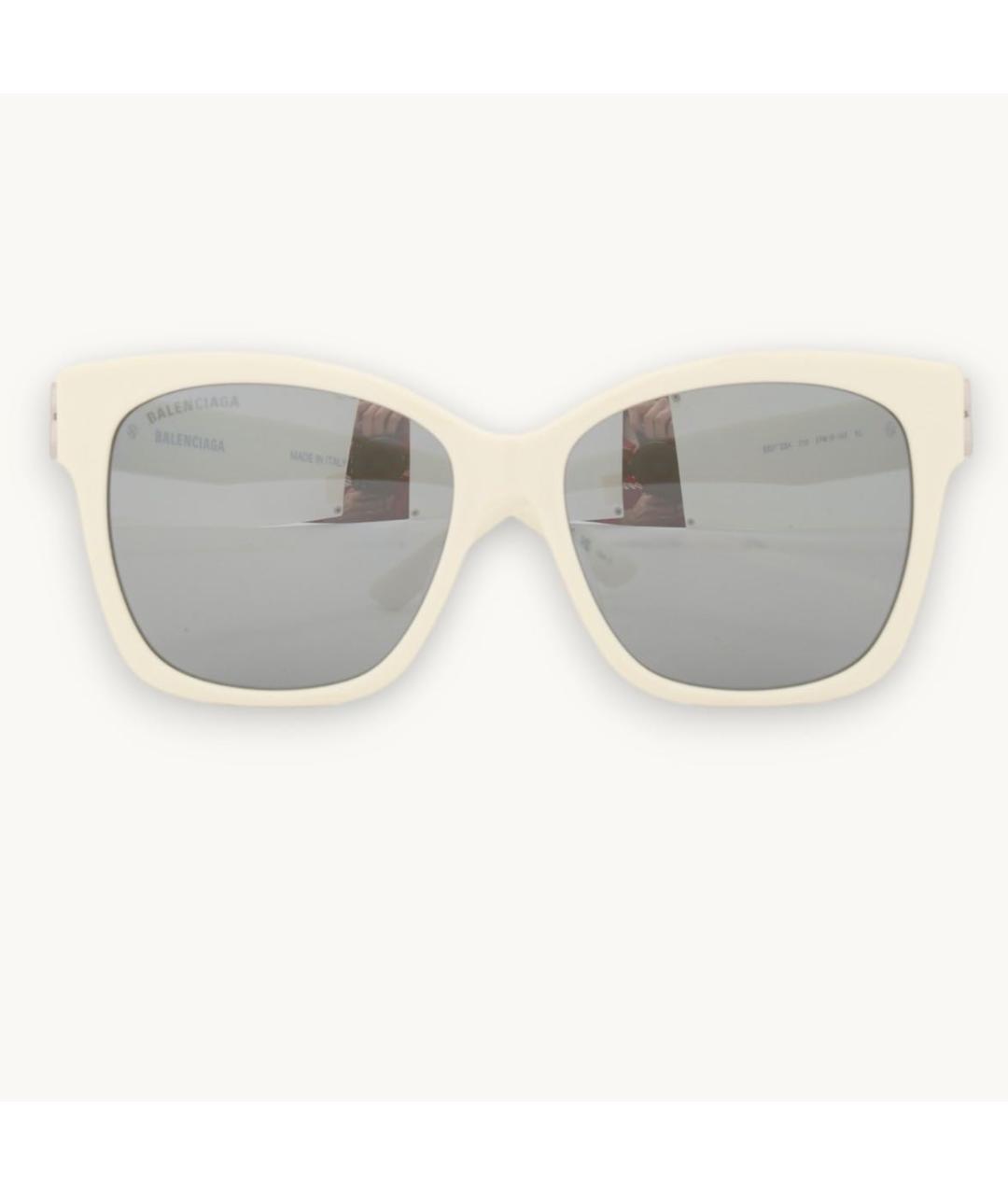 BALENCIAGA Белые пластиковые солнцезащитные очки, фото 2
