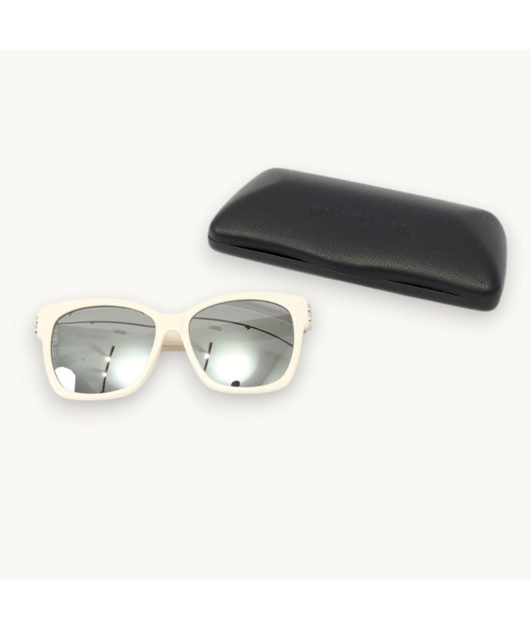 BALENCIAGA Белые пластиковые солнцезащитные очки, фото 4