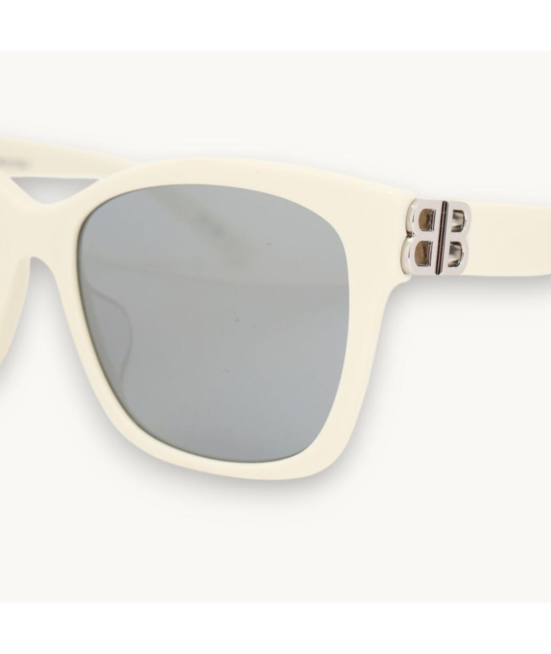 BALENCIAGA Белые пластиковые солнцезащитные очки, фото 7