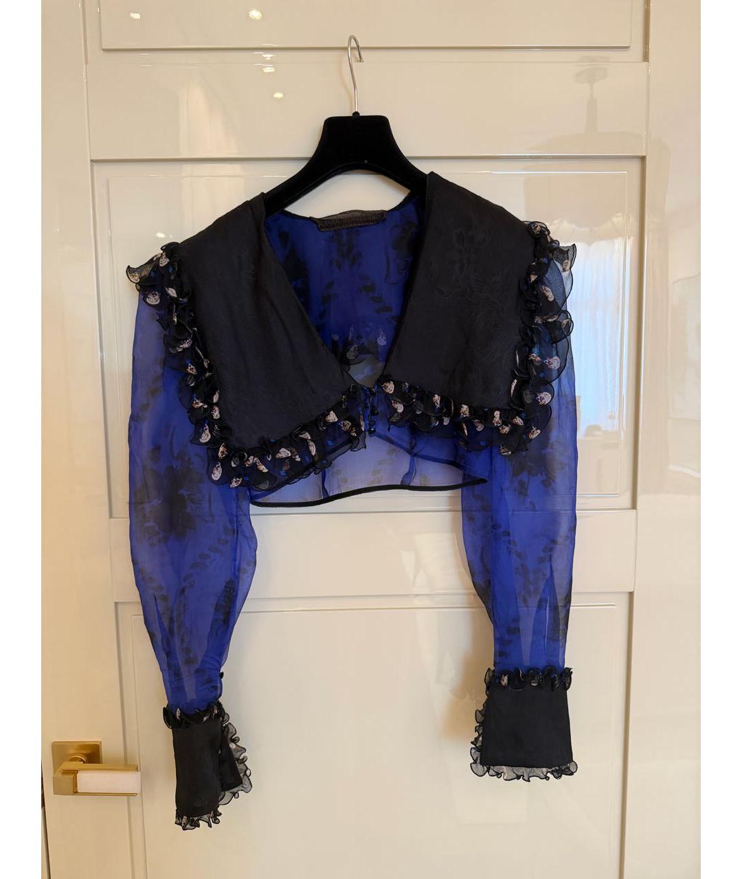 ULYANA SERGEENKO Темно-синяя блузы, фото 5