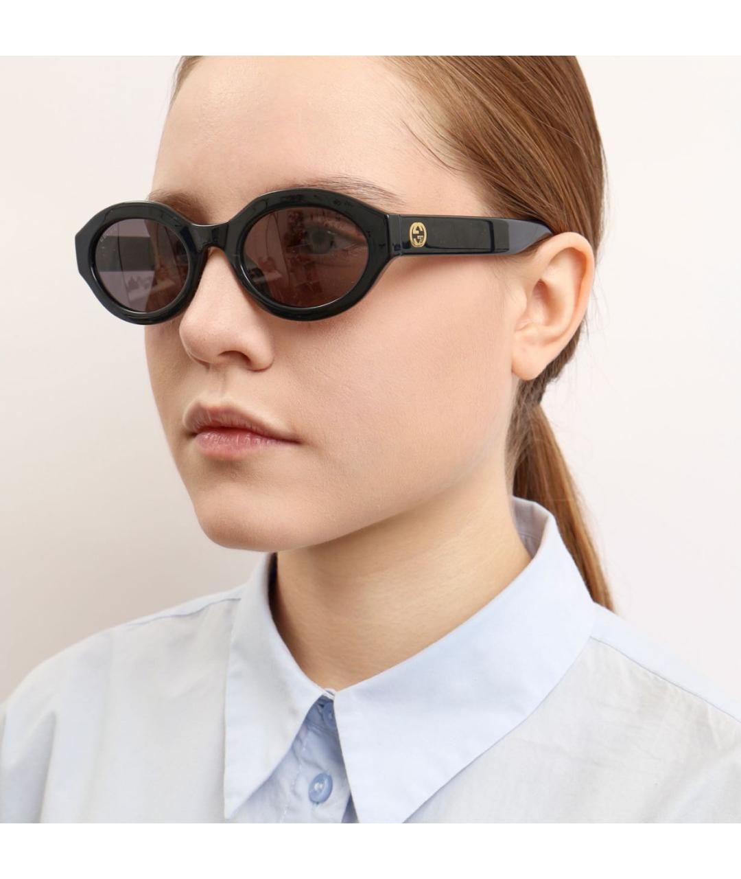 GUCCI Черные пластиковые солнцезащитные очки, фото 3