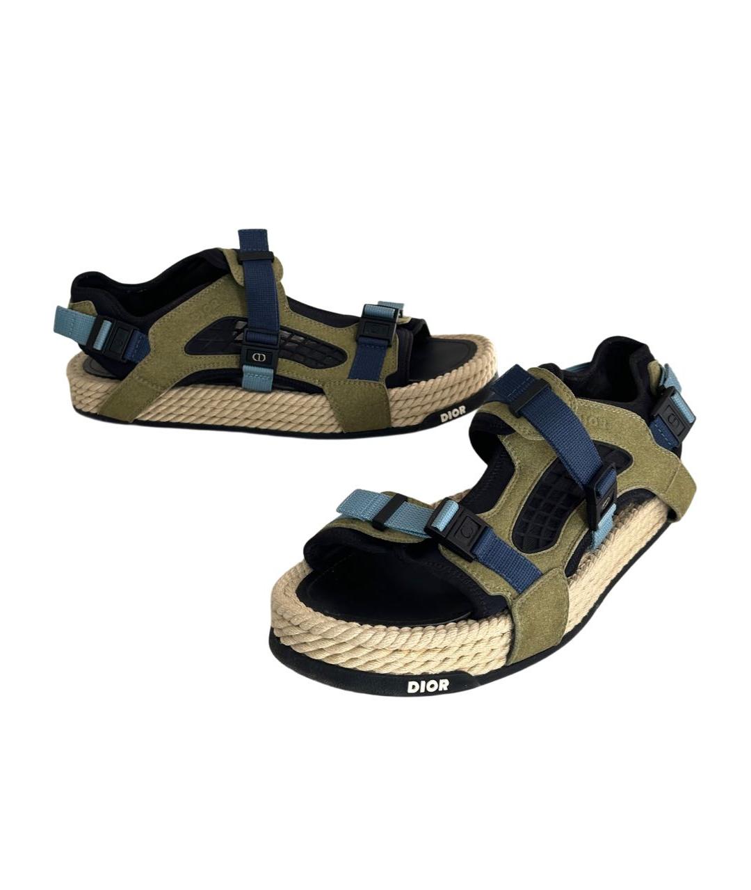 CHRISTIAN DIOR Хаки замшевые сандалии, фото 2