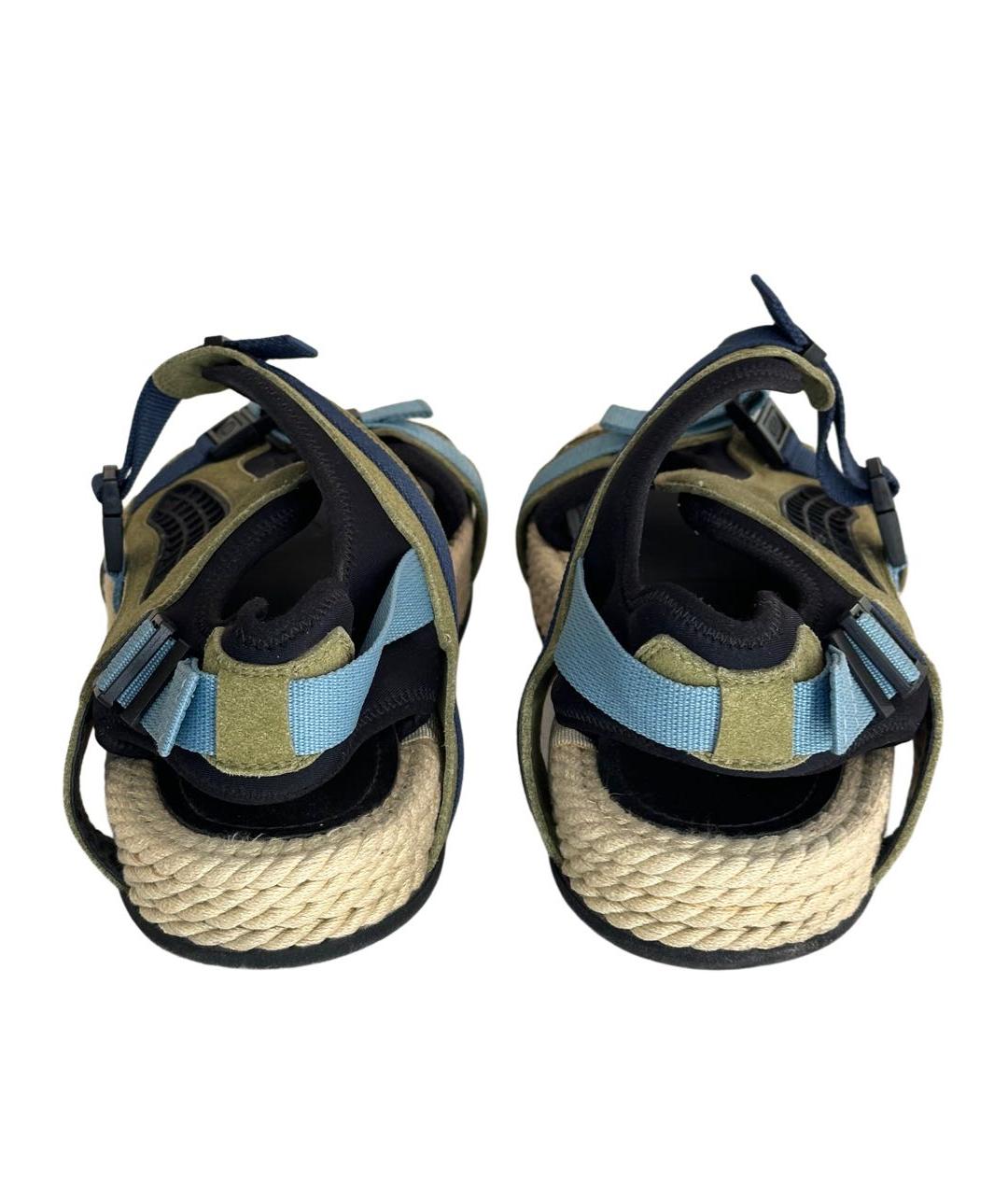 CHRISTIAN DIOR Хаки замшевые сандалии, фото 5