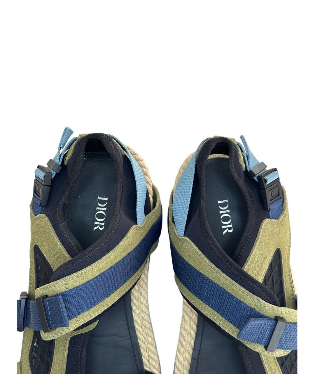 CHRISTIAN DIOR Хаки замшевые сандалии, фото 6