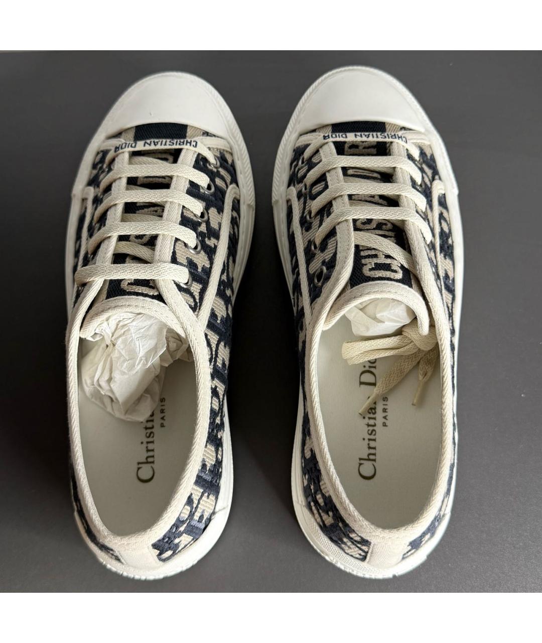 CHRISTIAN DIOR Бежевые текстильные кроссовки, фото 3