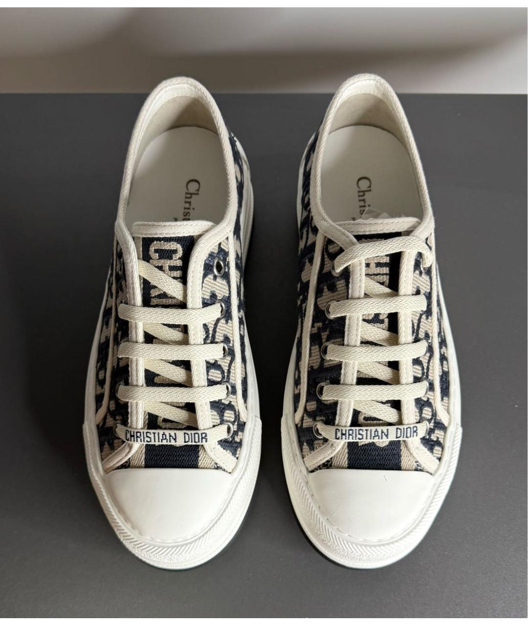 CHRISTIAN DIOR Бежевые текстильные кроссовки, фото 2