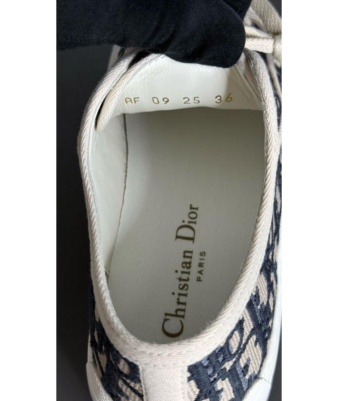 CHRISTIAN DIOR Бежевые текстильные кроссовки, фото 8