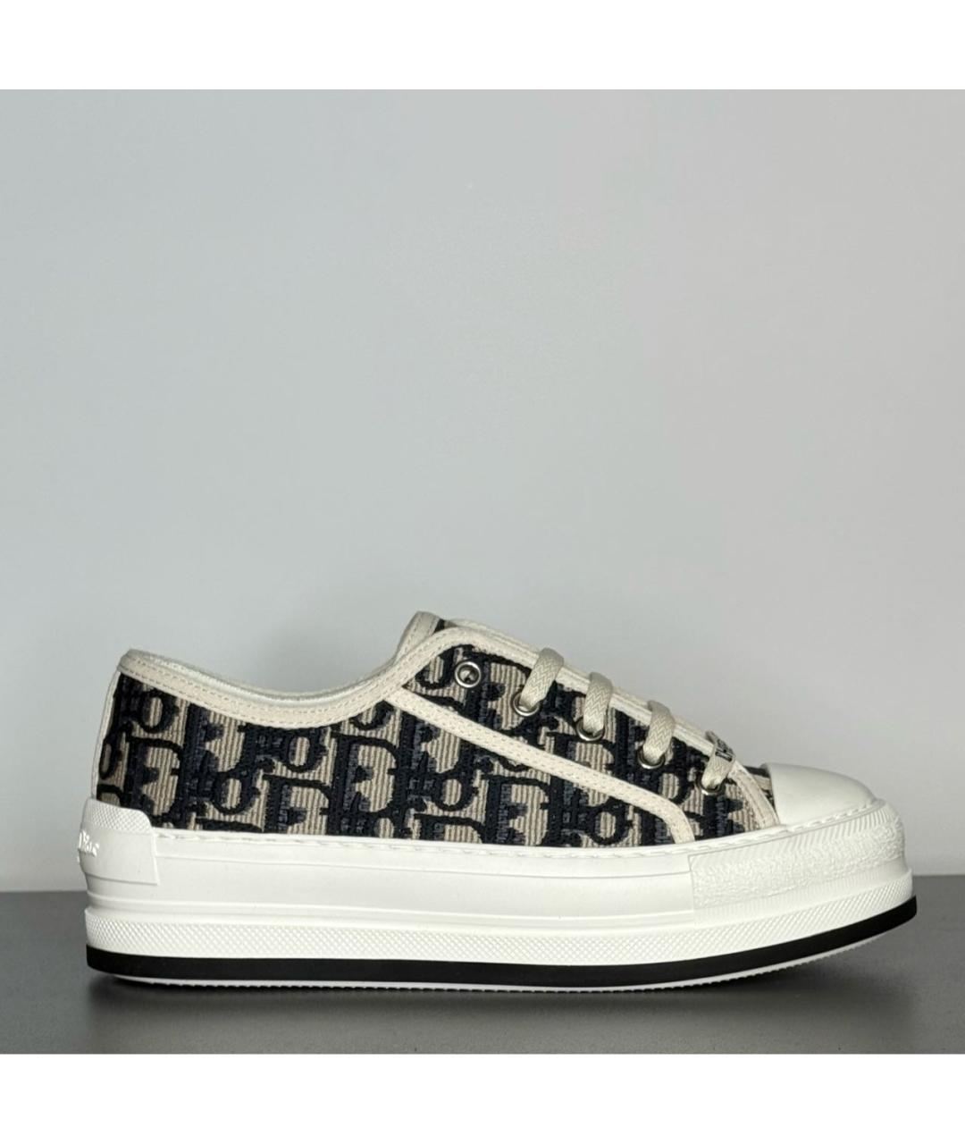 CHRISTIAN DIOR Бежевые текстильные кроссовки, фото 9