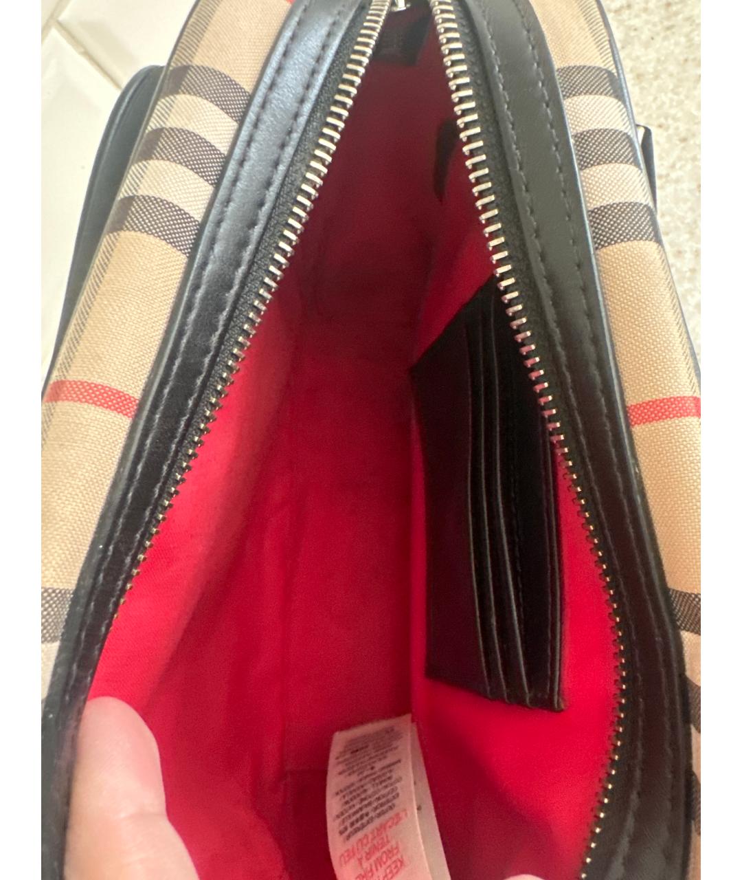 BURBERRY Бежевая тканевая сумка на плечо, фото 4