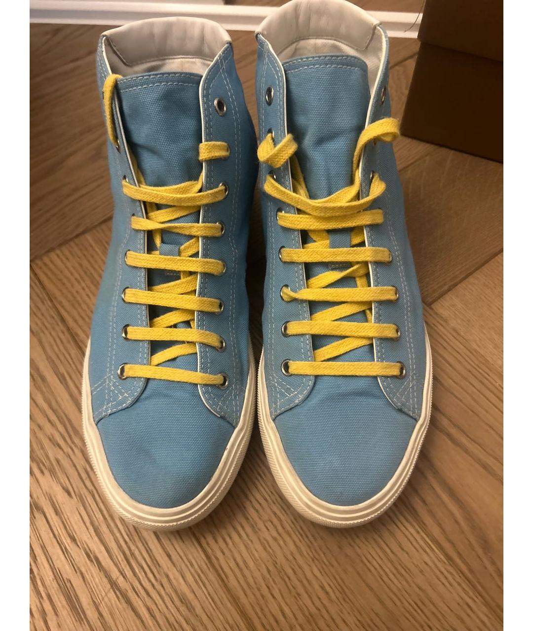 SAINT LAURENT Голубые текстильные кеды, фото 2