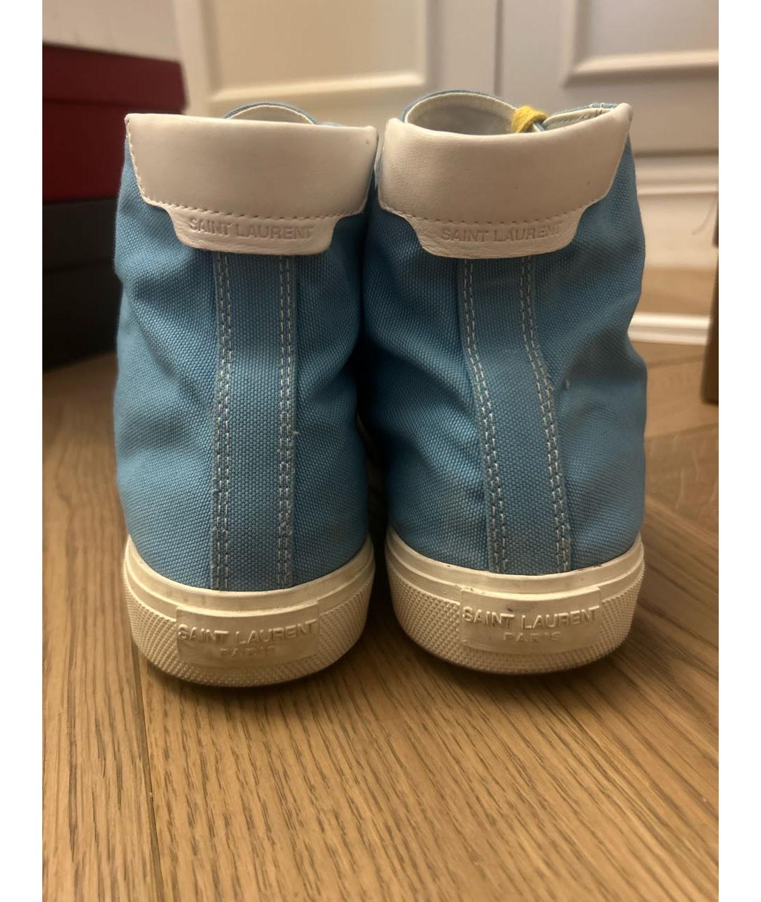 SAINT LAURENT Голубые текстильные кеды, фото 4