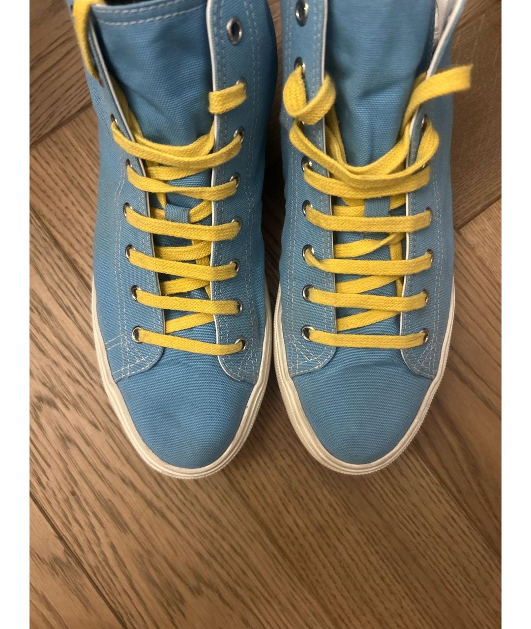 SAINT LAURENT Голубые текстильные кеды, фото 3