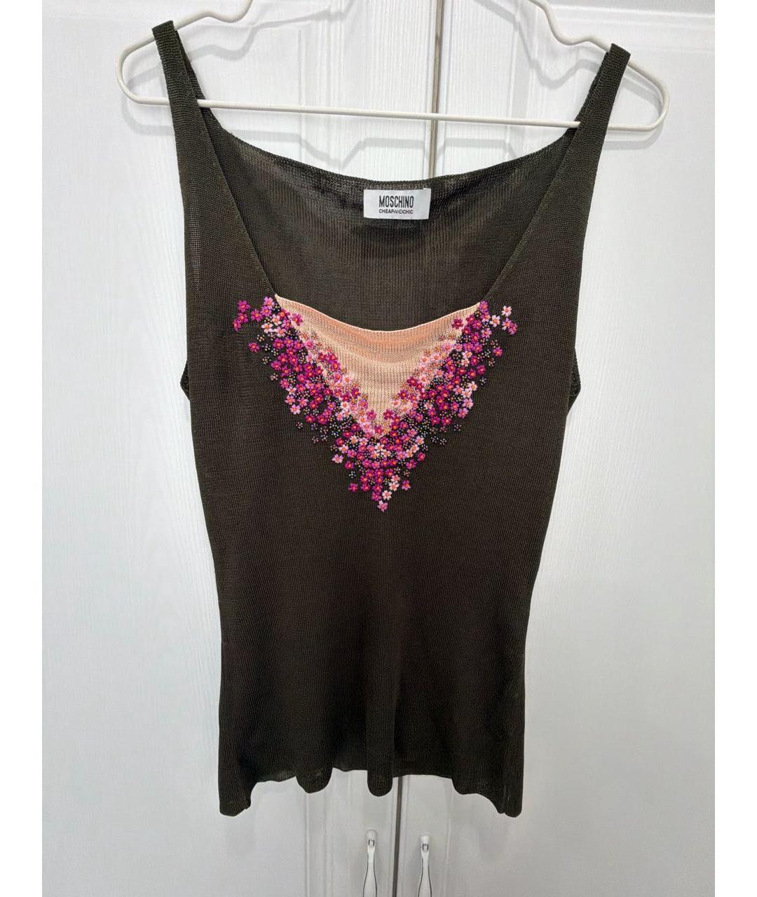 MOSCHINO Хаки майка, фото 6