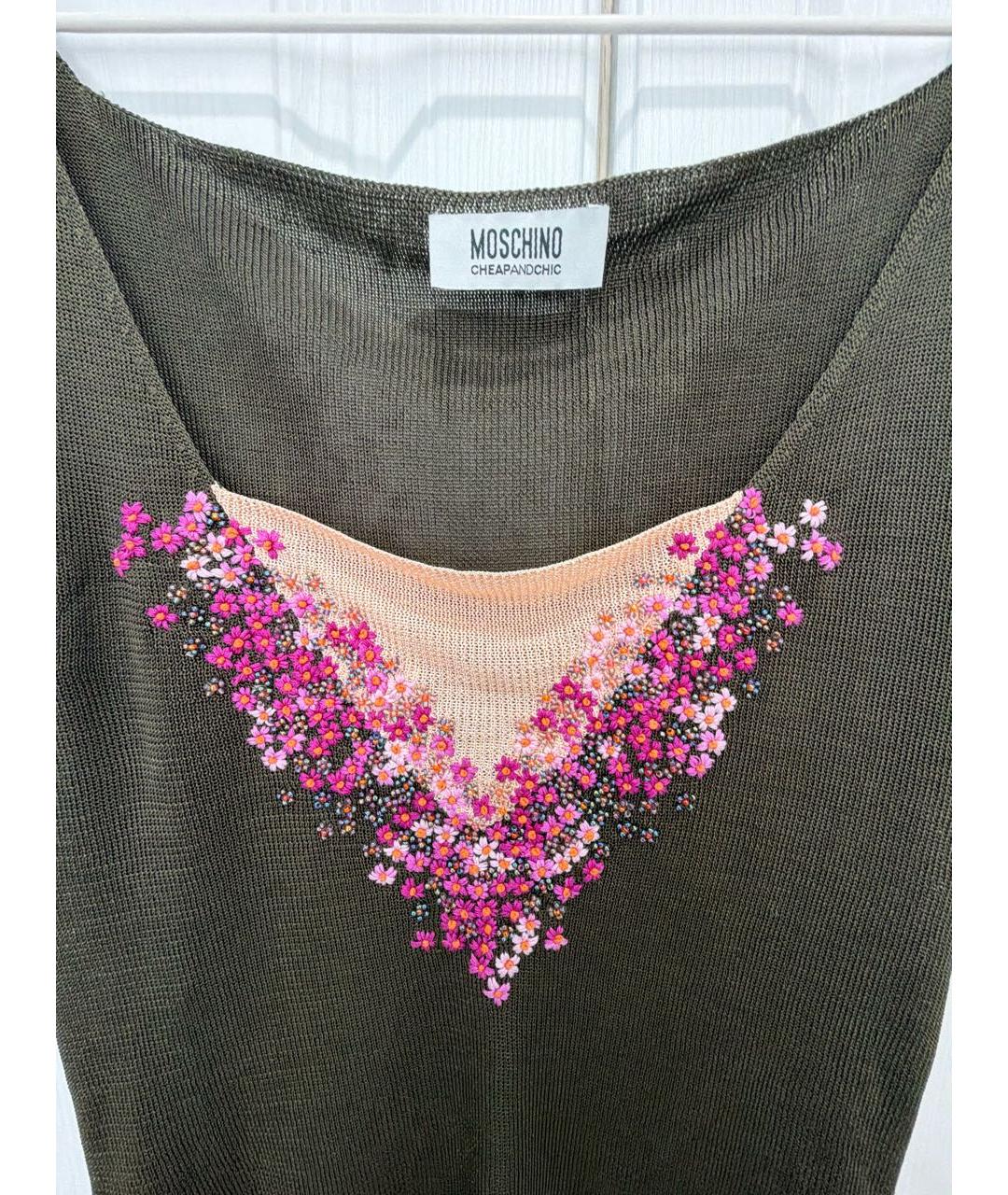 MOSCHINO Хаки майка, фото 3