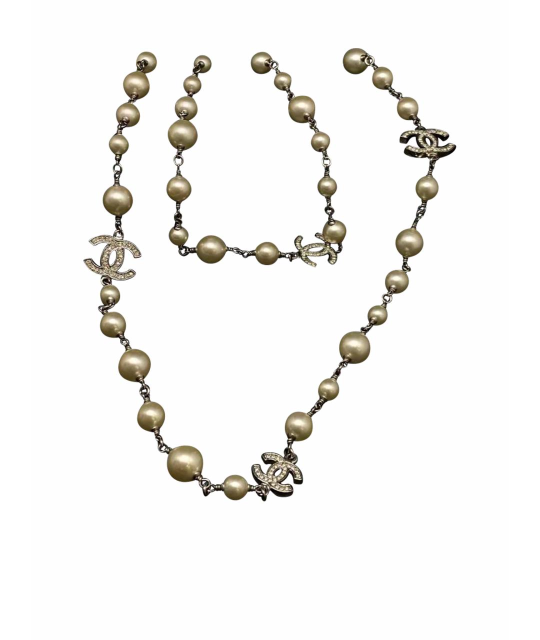 CHANEL Бежевое жемчужное колье, фото 1