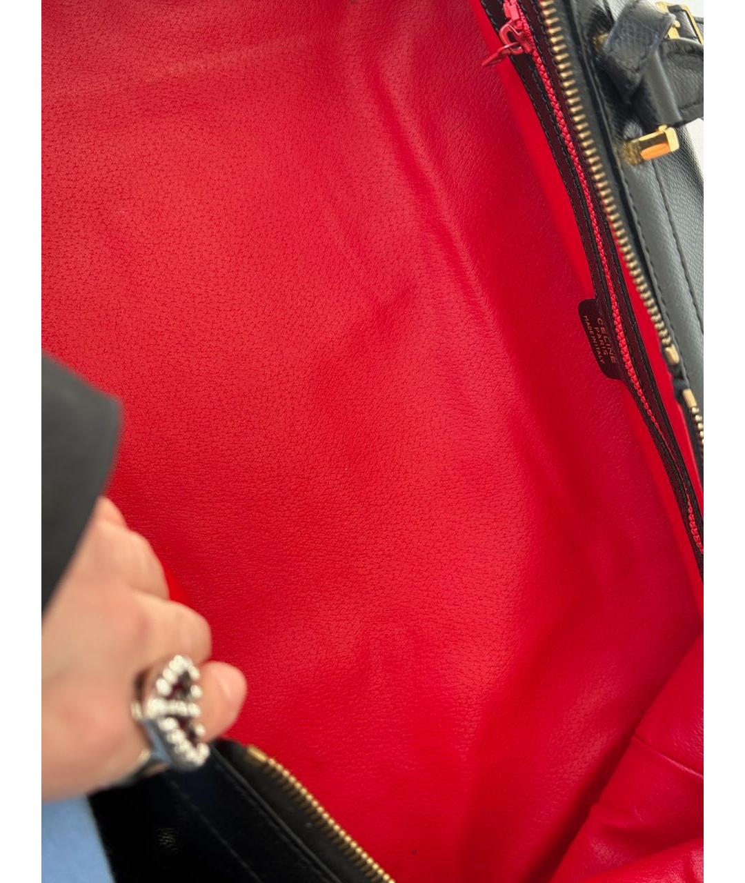 CELINE Черная кожаная дорожная/спортивная сумка, фото 7