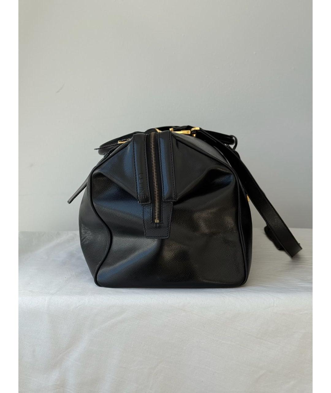 CELINE Черная кожаная дорожная/спортивная сумка, фото 5