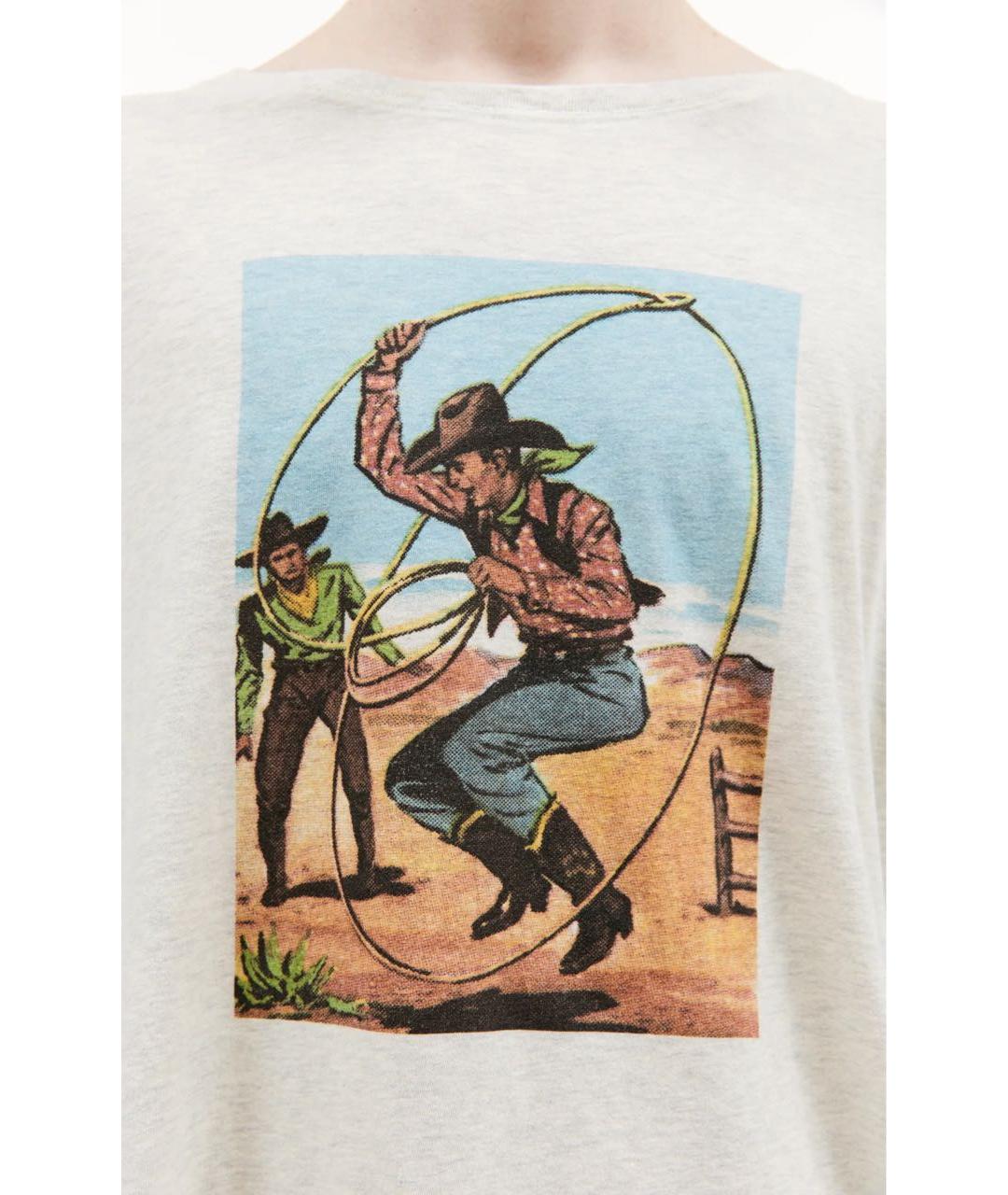 MAISON MARGIELA Серая хлопковая футболка, фото 3