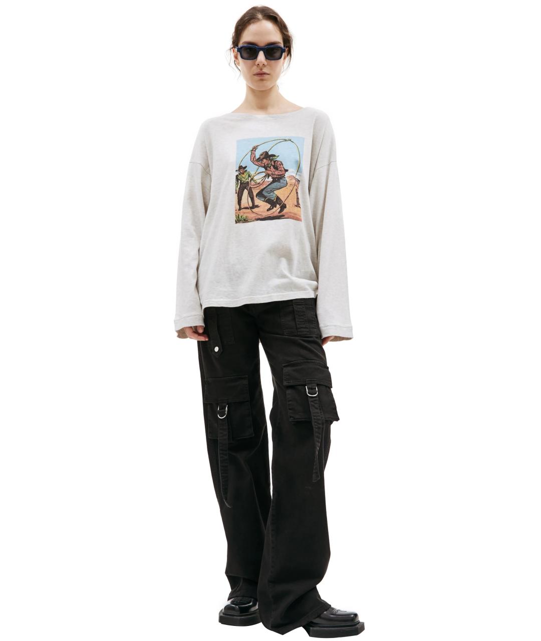 MAISON MARGIELA Серая хлопковая футболка, фото 2