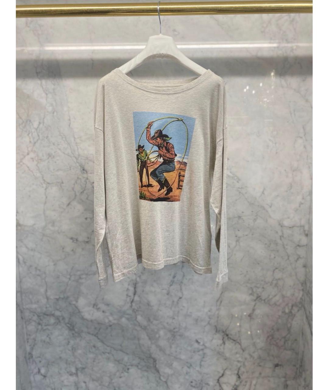 MAISON MARGIELA Серая хлопковая футболка, фото 6