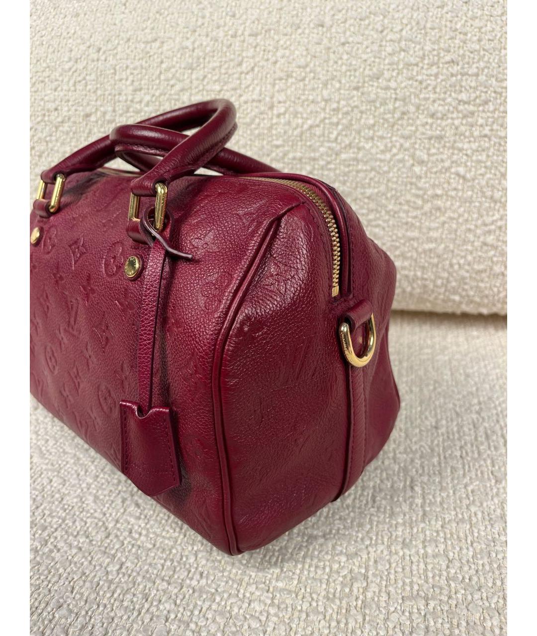 LOUIS VUITTON Бордовая кожаная сумка с короткими ручками, фото 8