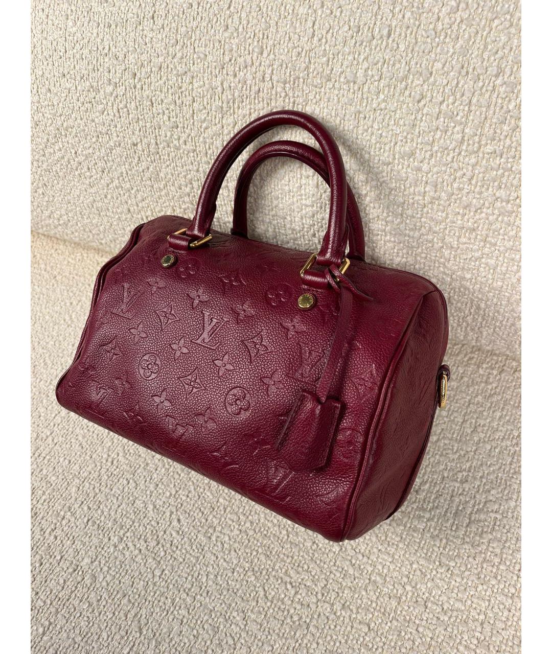 LOUIS VUITTON Бордовая кожаная сумка с короткими ручками, фото 5