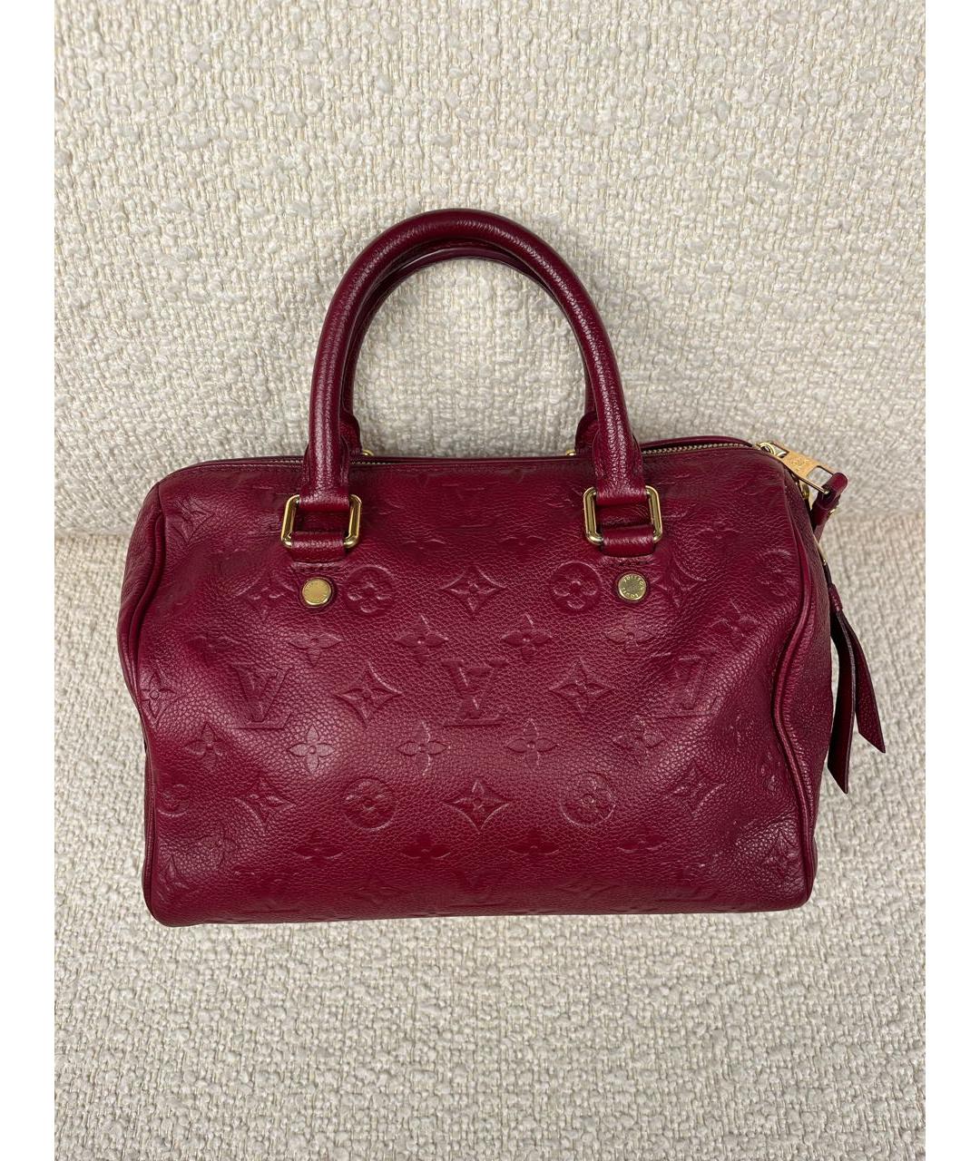 LOUIS VUITTON Бордовая кожаная сумка с короткими ручками, фото 9