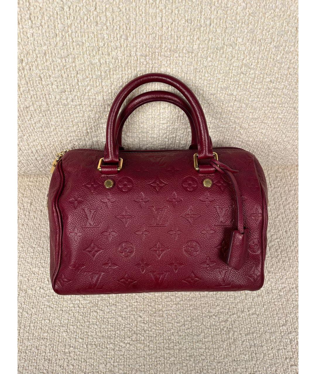 LOUIS VUITTON Бордовая кожаная сумка с короткими ручками, фото 3