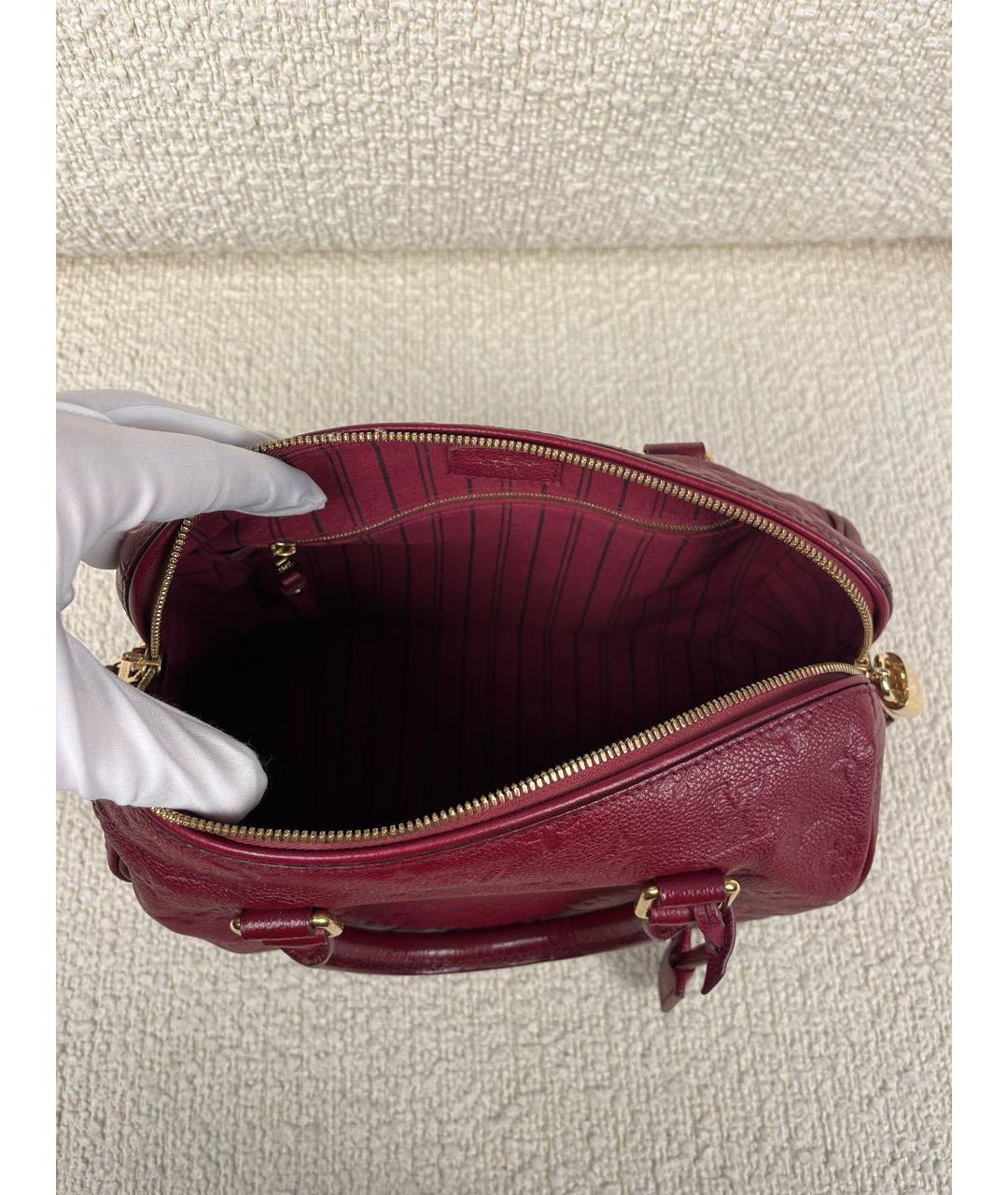 LOUIS VUITTON Бордовая кожаная сумка с короткими ручками, фото 4