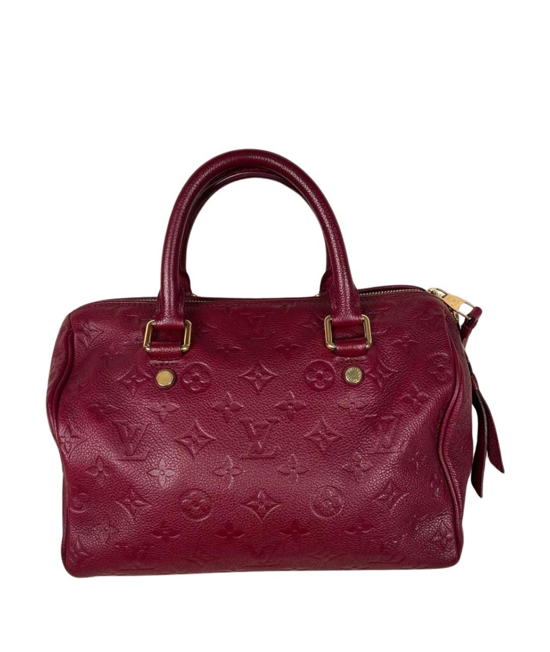 LOUIS VUITTON Бордовая кожаная сумка с короткими ручками, фото 1