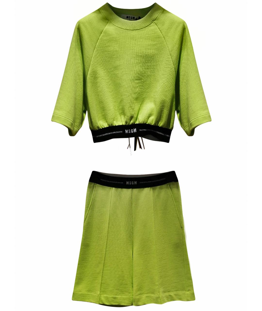 MSGM Салатовый хлопковый костюм с брюками, фото 1