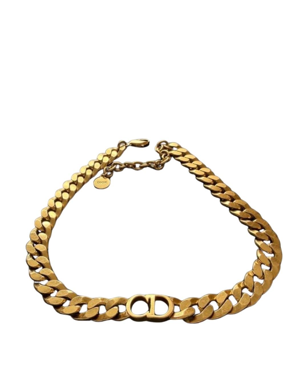 CHRISTIAN DIOR Золотой металлический чокер, фото 1