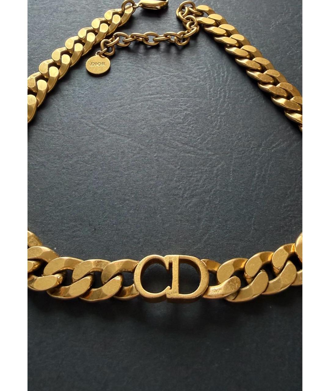 CHRISTIAN DIOR Золотой металлический чокер, фото 2
