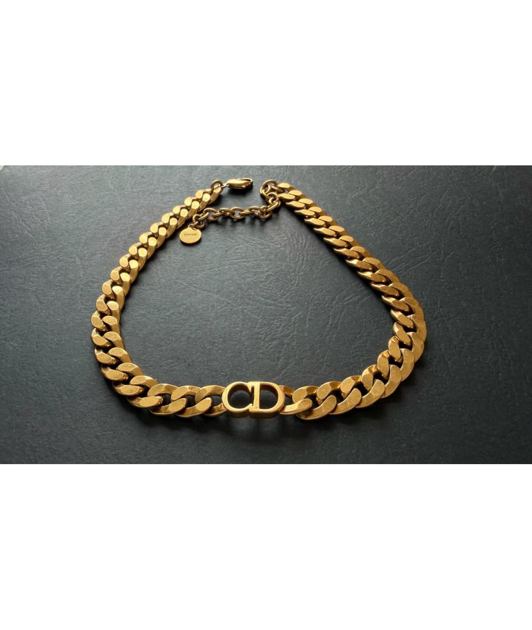 CHRISTIAN DIOR Золотой металлический чокер, фото 3