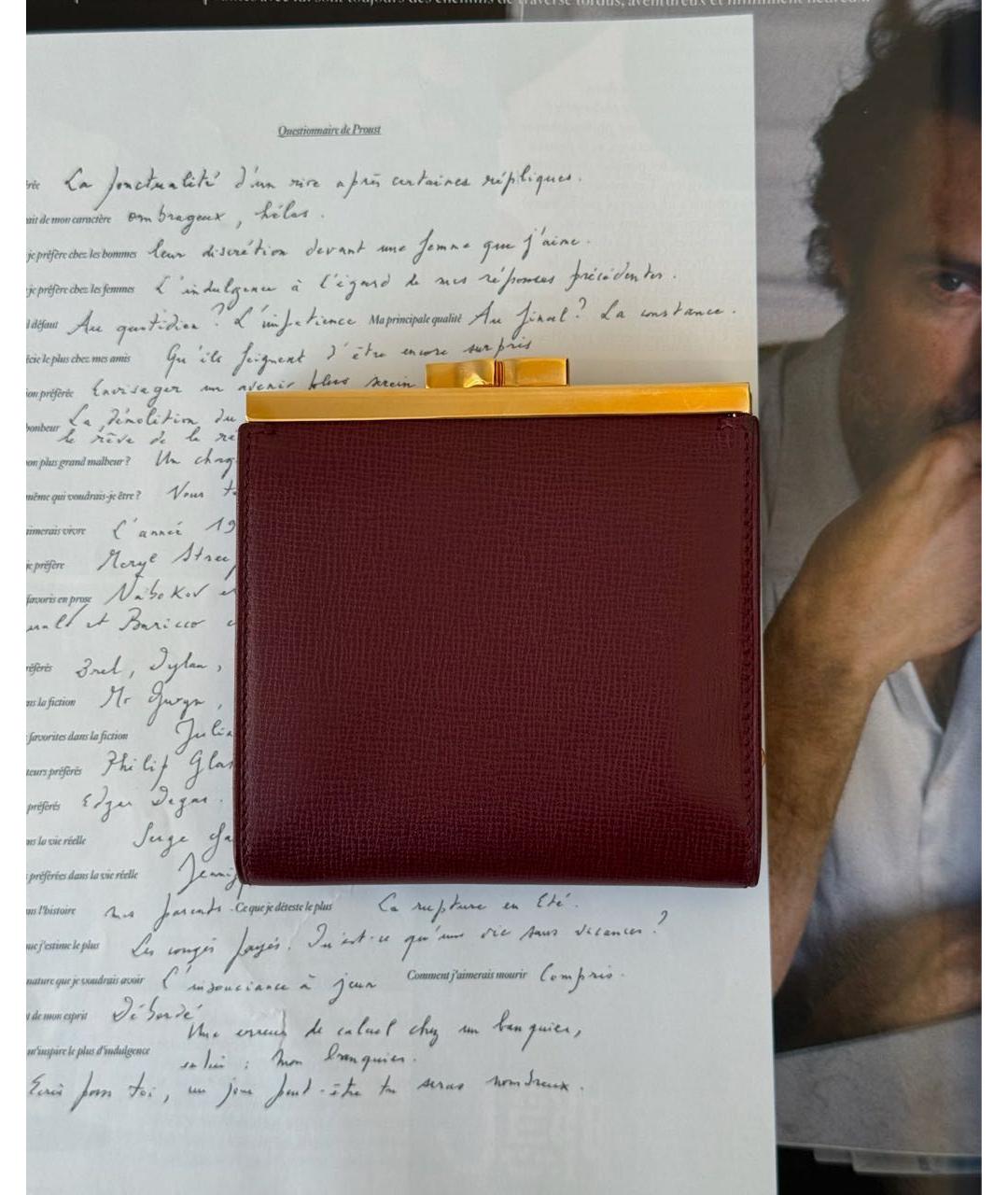 CARTIER Бордовый кожаный кошелек, фото 3