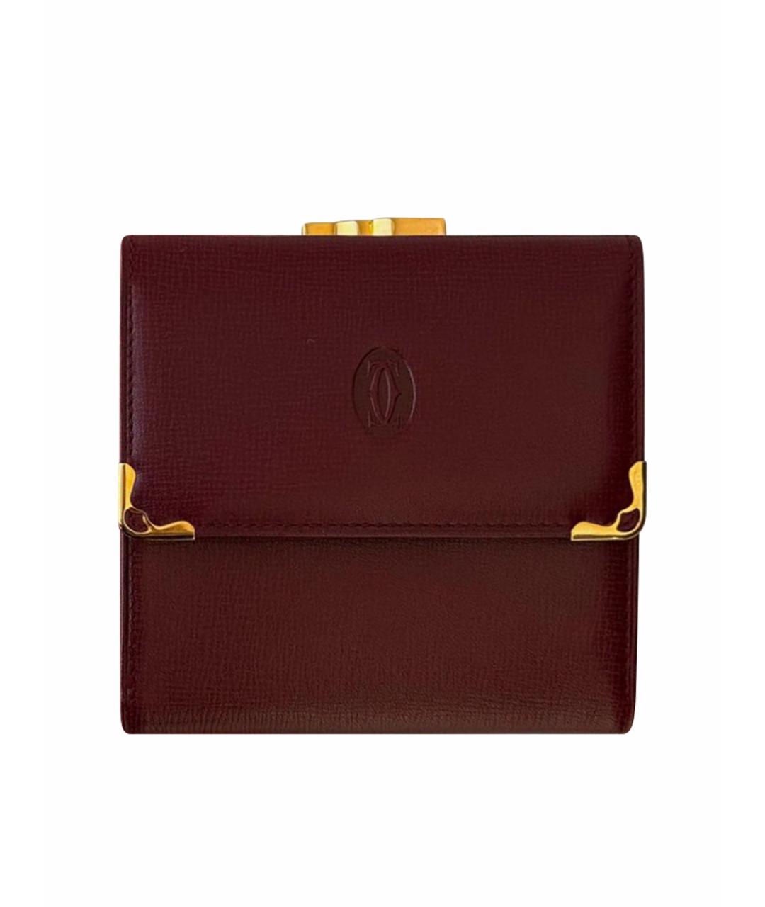 CARTIER Бордовый кожаный кошелек, фото 1