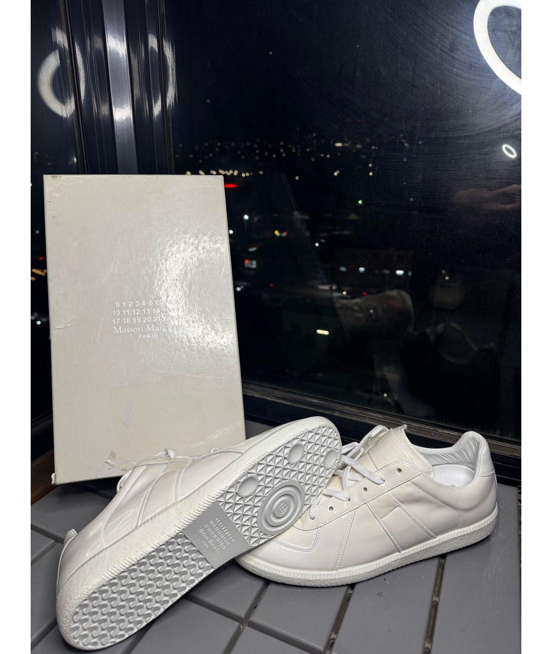 MAISON MARGIELA Белые кеды из лакированной кожи, фото 6