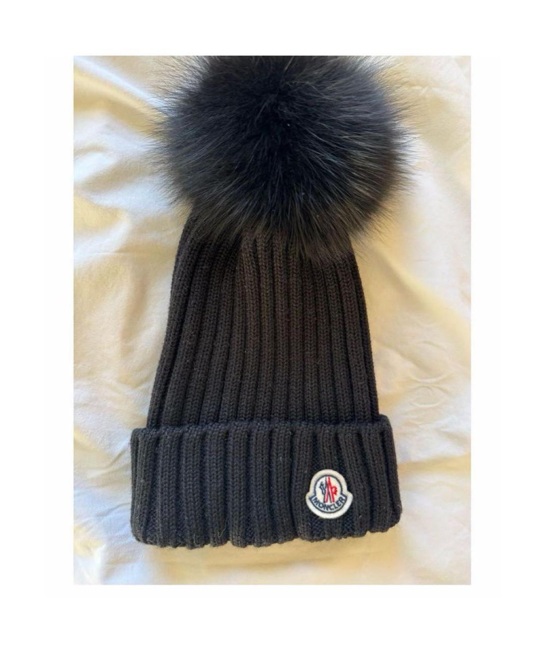 MONCLER Черная шапка, фото 3