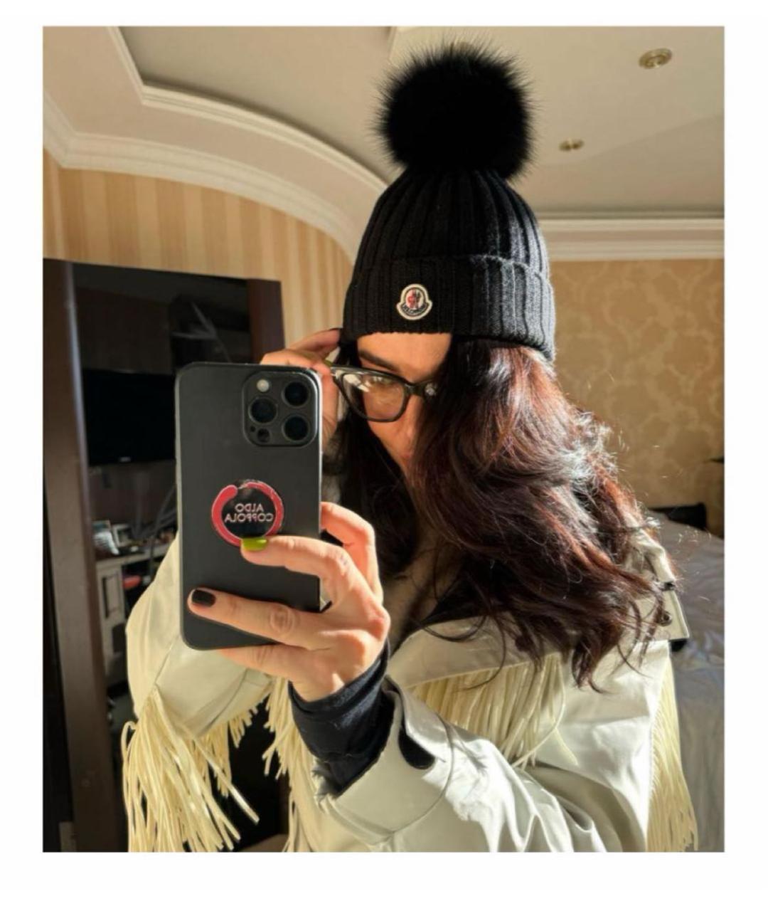 MONCLER Черная шапка, фото 4