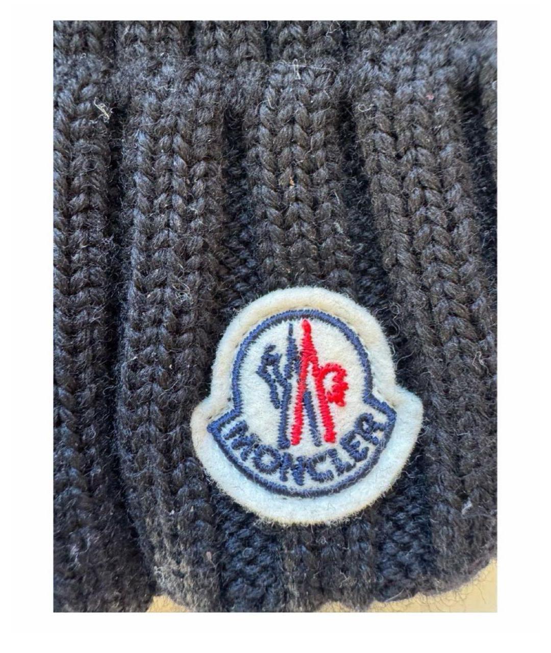 MONCLER Черная шапка, фото 2