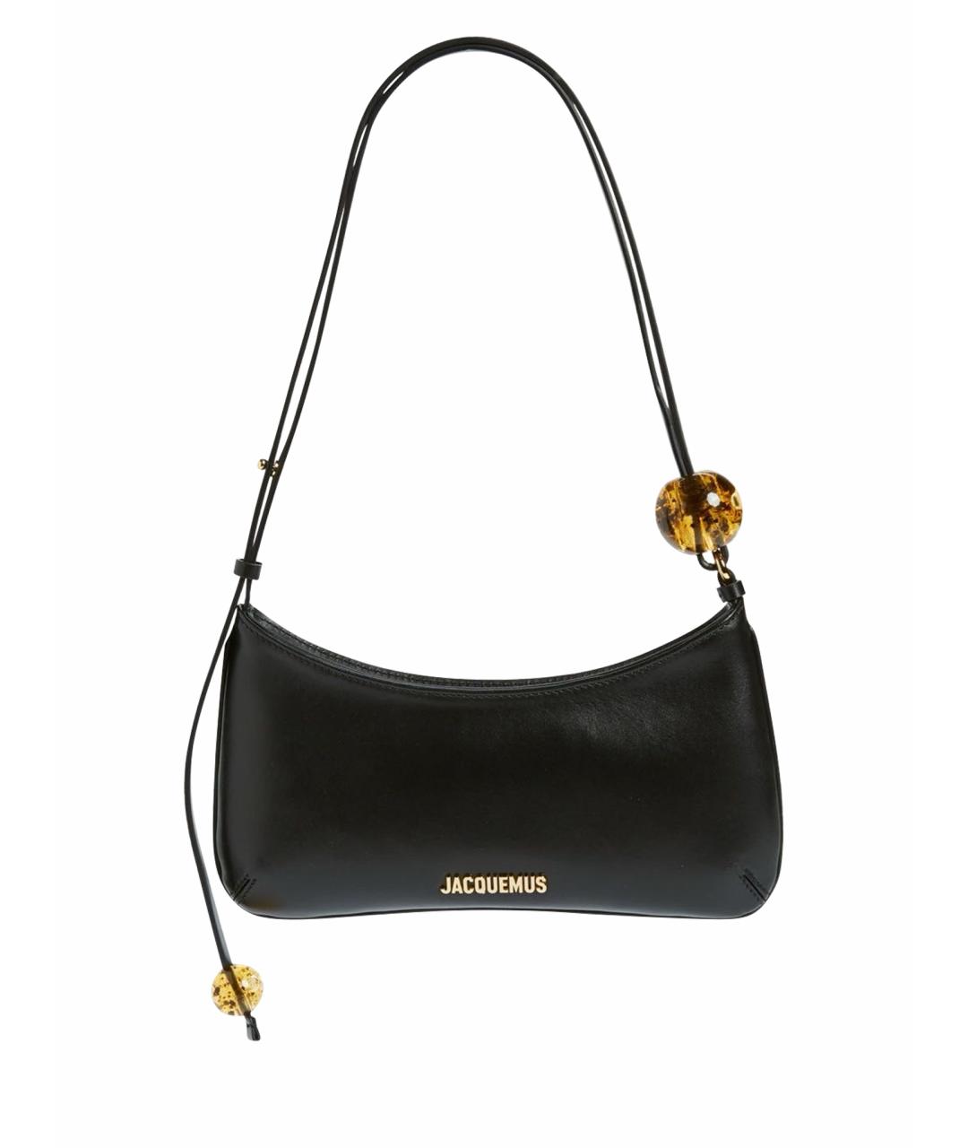 JACQUEMUS Черная кожаная сумка через плечо, фото 1