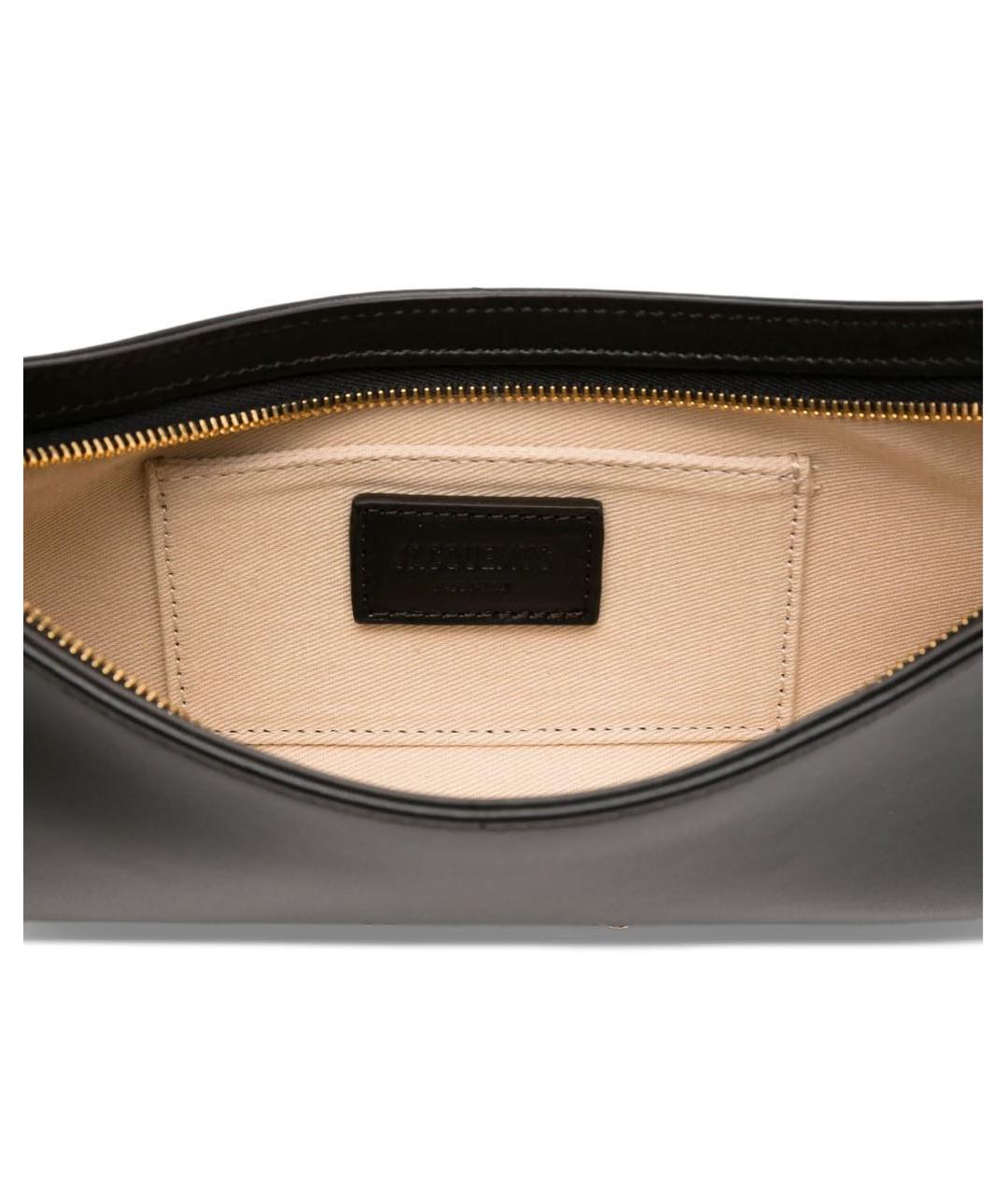 JACQUEMUS Черная кожаная сумка через плечо, фото 4