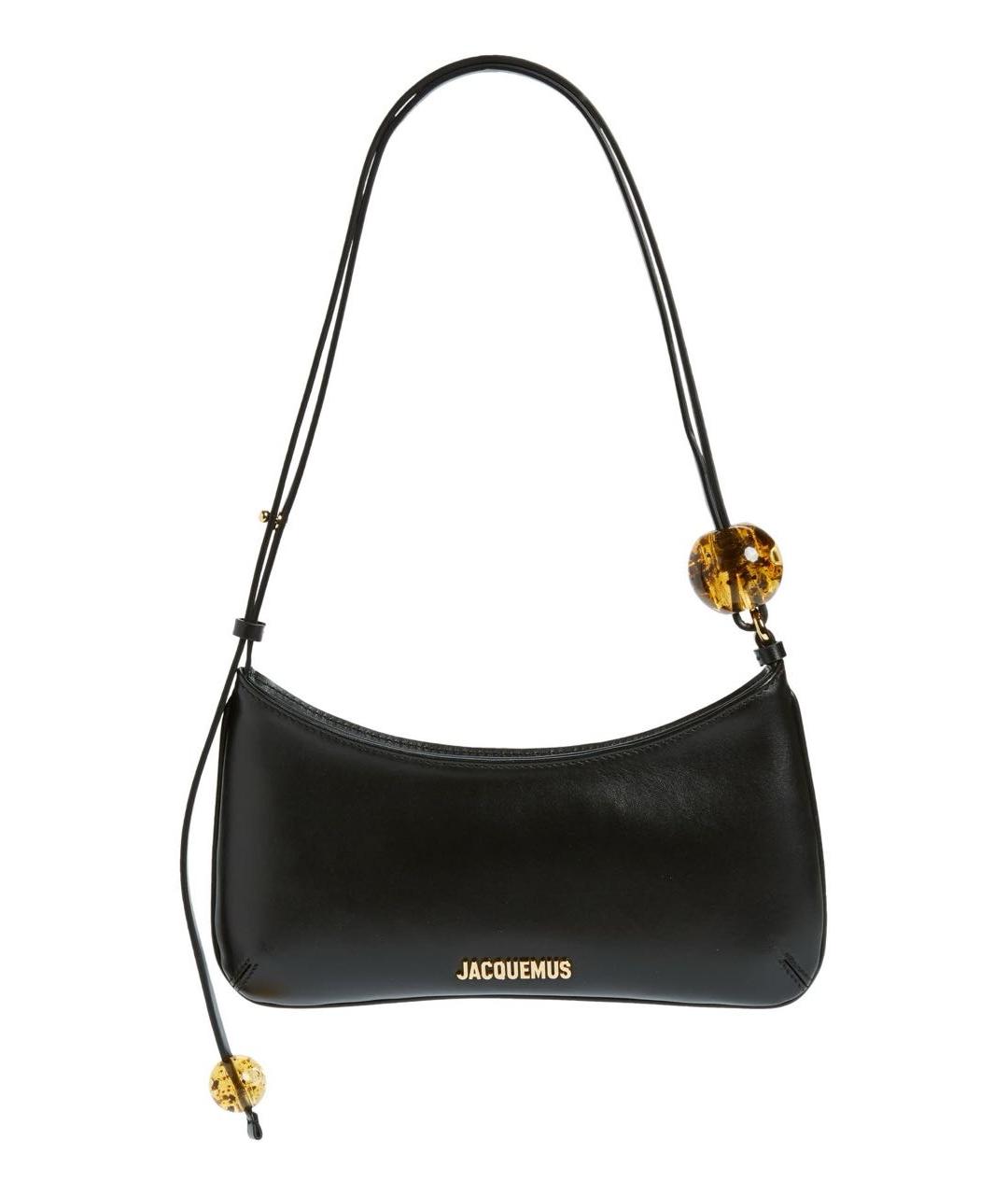 JACQUEMUS Черная кожаная сумка через плечо, фото 9
