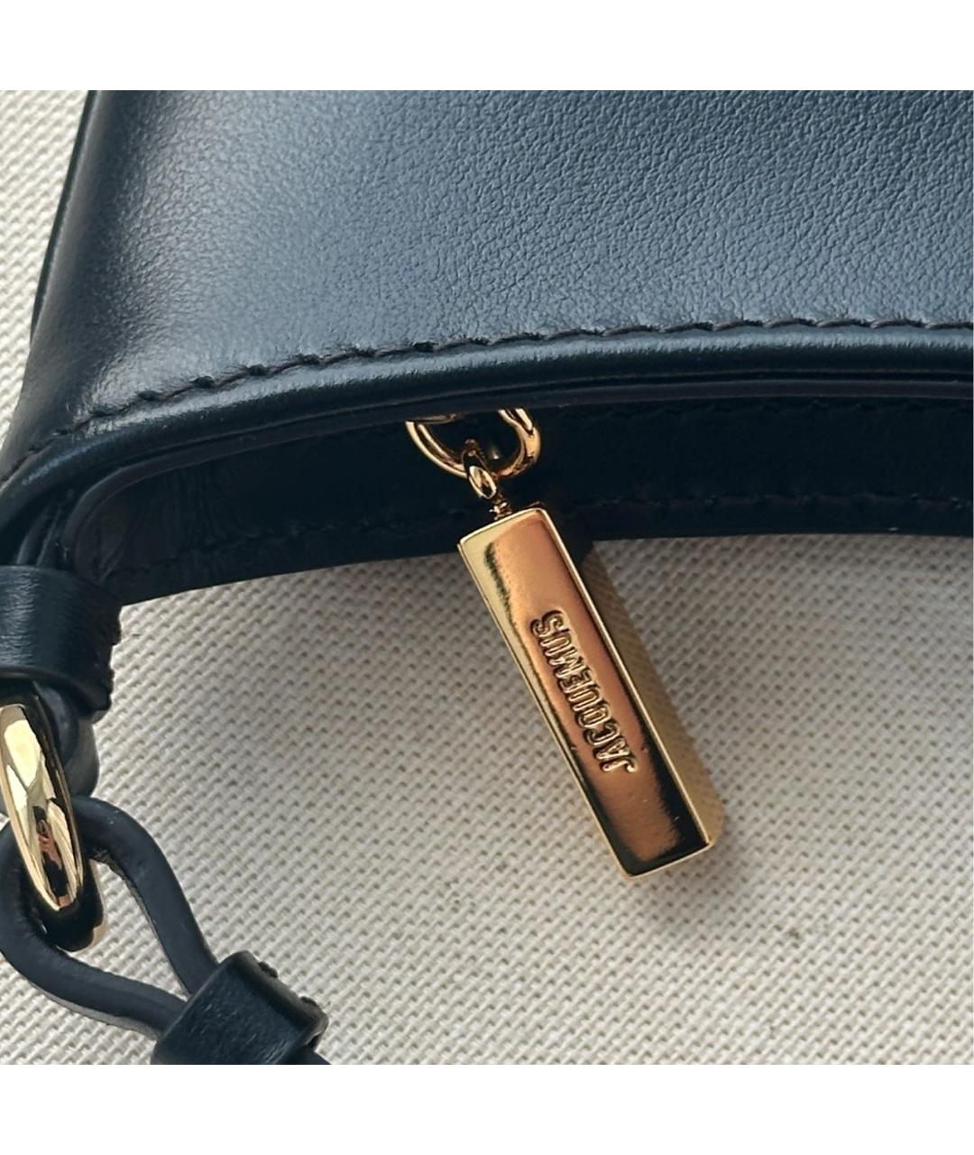 JACQUEMUS Черная кожаная сумка через плечо, фото 8