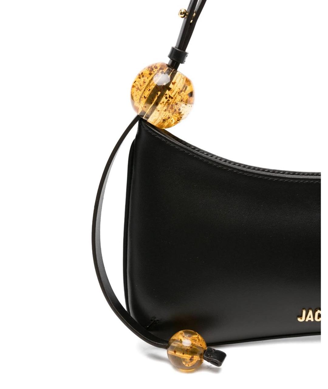 JACQUEMUS Черная кожаная сумка через плечо, фото 3
