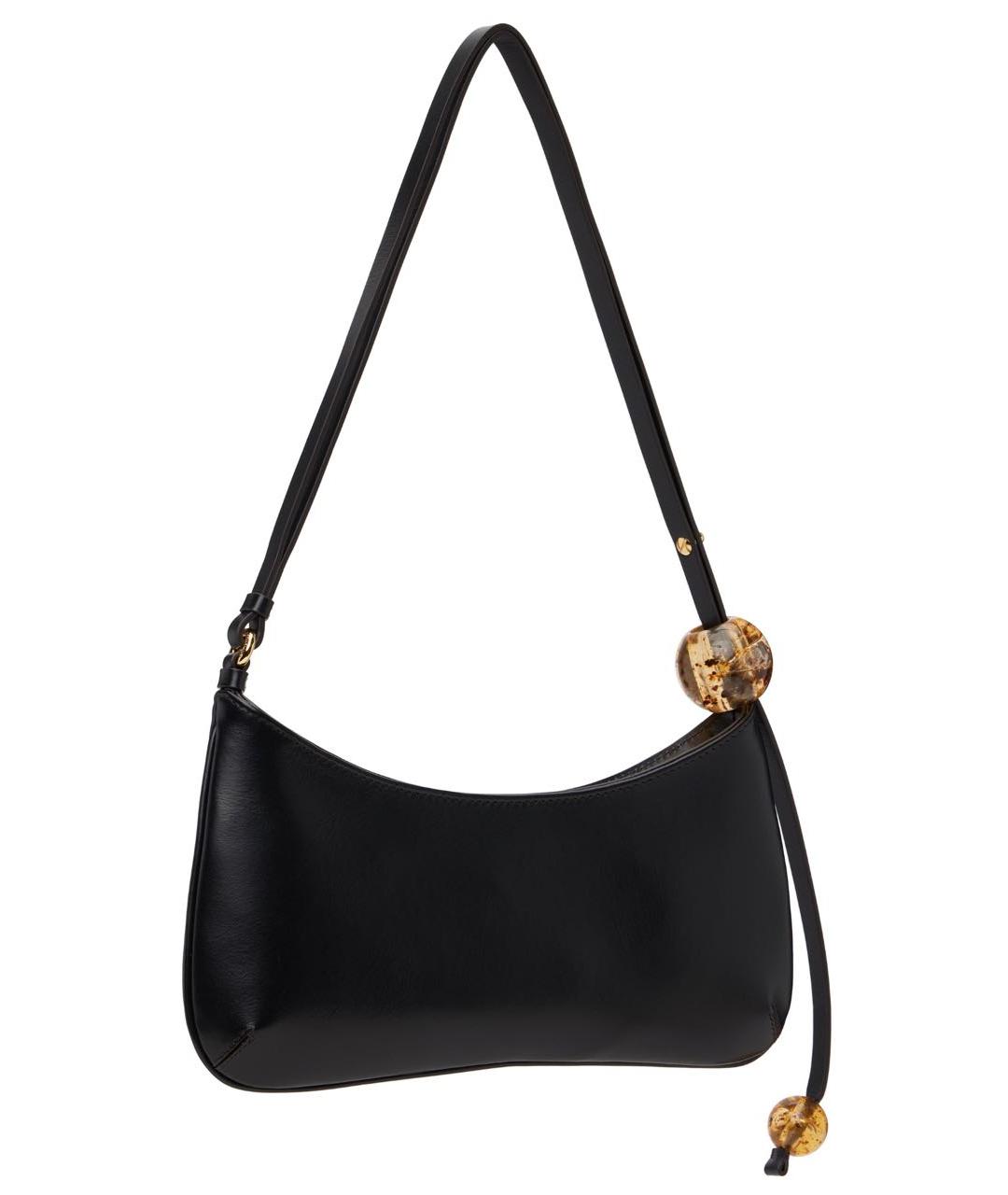 JACQUEMUS Черная кожаная сумка через плечо, фото 2