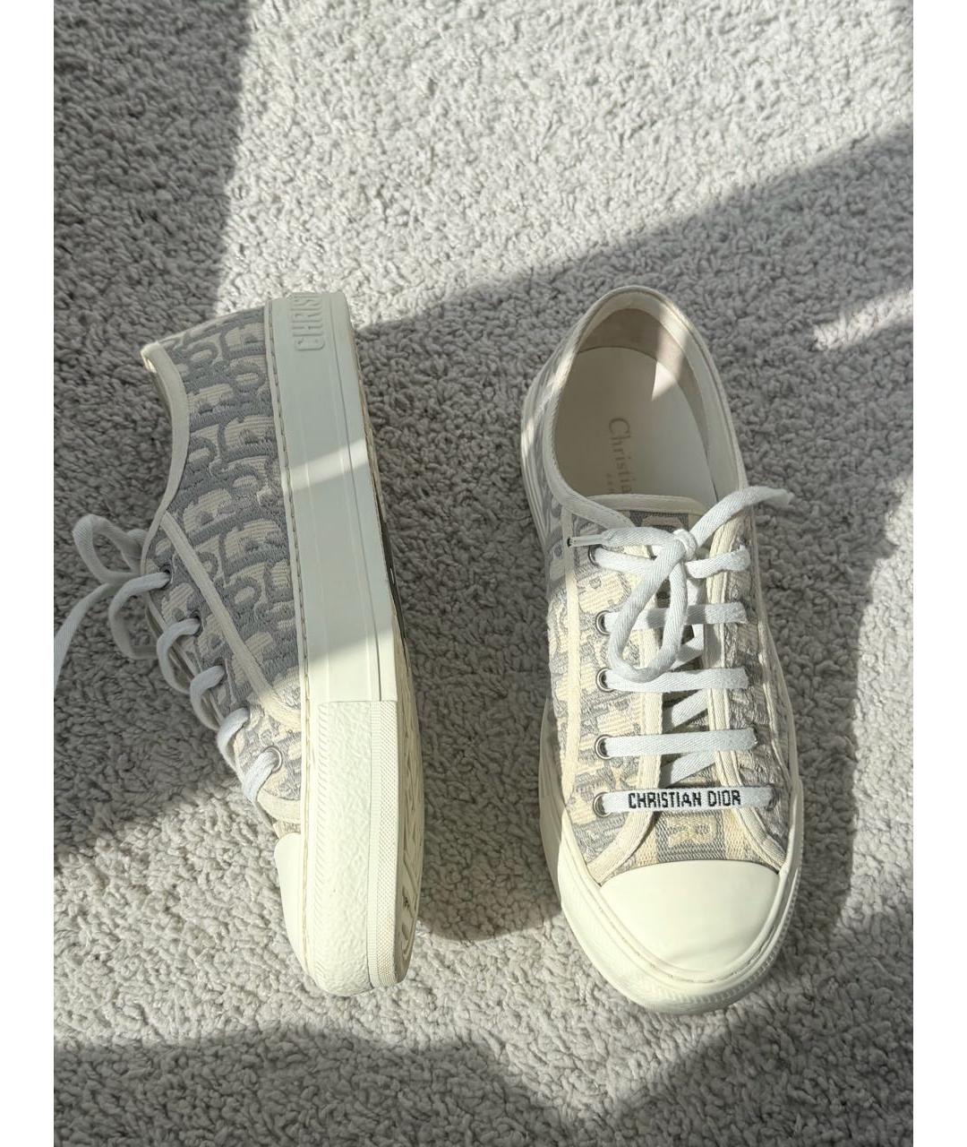 CHRISTIAN DIOR Белые текстильные кеды, фото 3